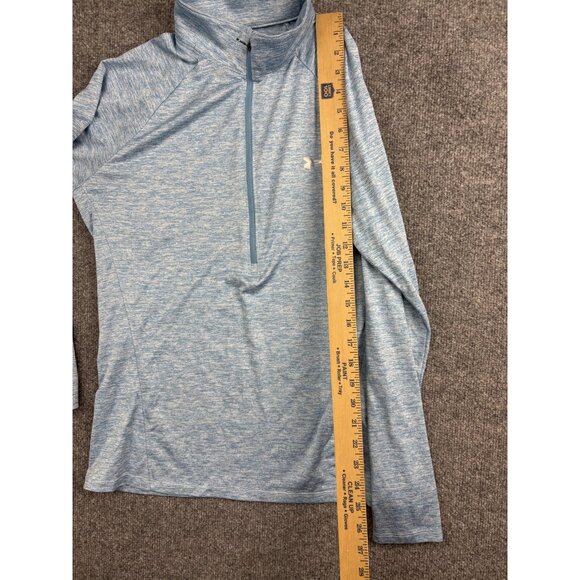 Under Armour Pullover Womens Large Blue Heather HeatGear Quarter Zip Loose Fit - Picture 4 of 7